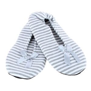 CTM Women's Striped Ballerina Slipper House Shoe by Wootie